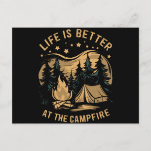 Carte Postale La vie est meilleure au camping-car Camping Campfi