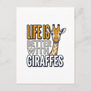 Carte Postale La vie est meilleure avec des girafes modèle de t-
