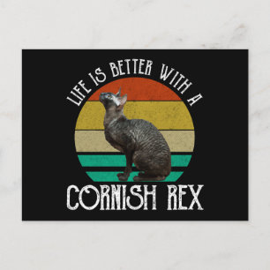 Carte Postale La vie est meilleure avec un Cornish Rex