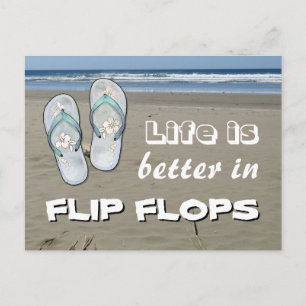 Carte Postale La vie est meilleure en tongs