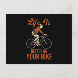 Carte Postale La vie est meilleure sur votre vélo cyclisme