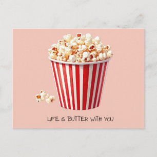 Carte Postale La vie est plus belle avec vous Popcorn de ciném