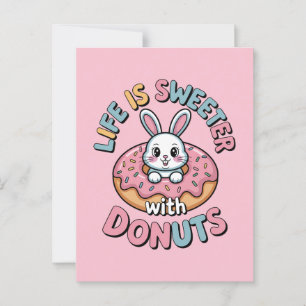 Carte Postale La vie est plus douce avec des donuts