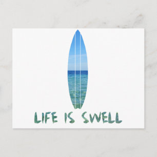Carte Postale La vie est Surf de houle conception
