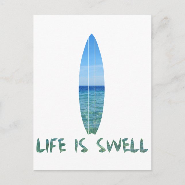 Carte Postale La vie est Surf de houle conception (Devant)
