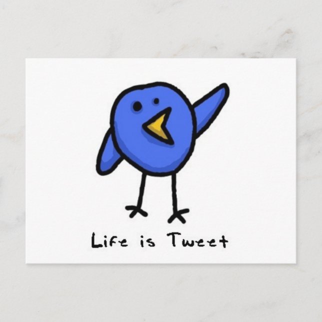 Carte postale "La vie est Tweet" (Devant)