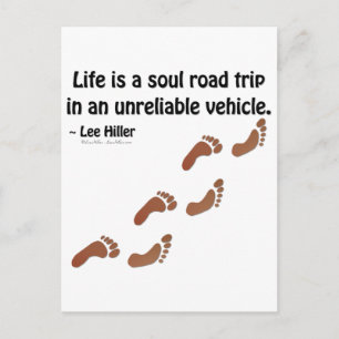 Carte Postale La vie est un road trip de l'âme dans un véhicule
