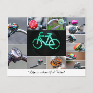 Carte Postale La vie est une belle balade à bicyclette !