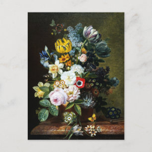 Carte Postale La vie morte avec la peinture de fleurs