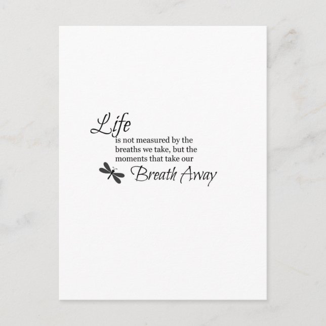 Carte Postale La vie n'est pas mesurée (Devant)