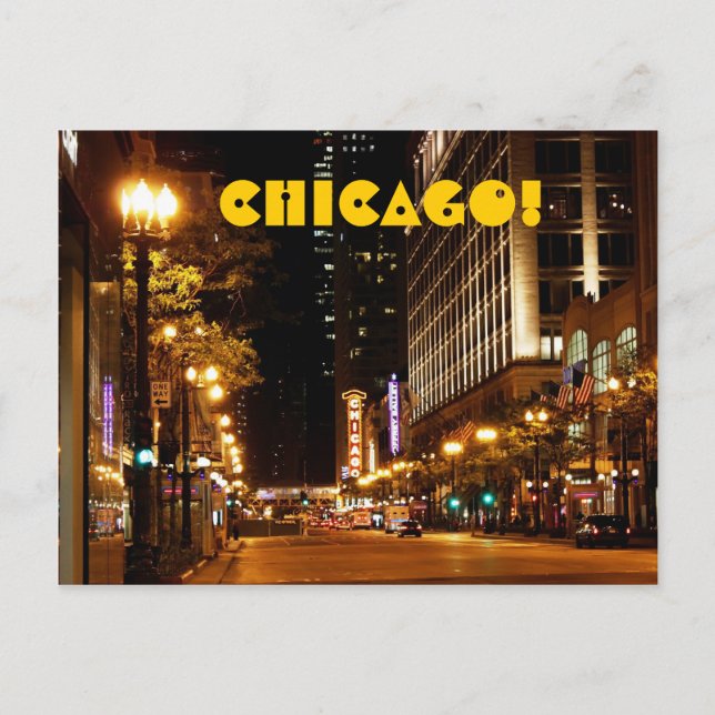 Carte Postale la vie nocturne de chicago (Devant)