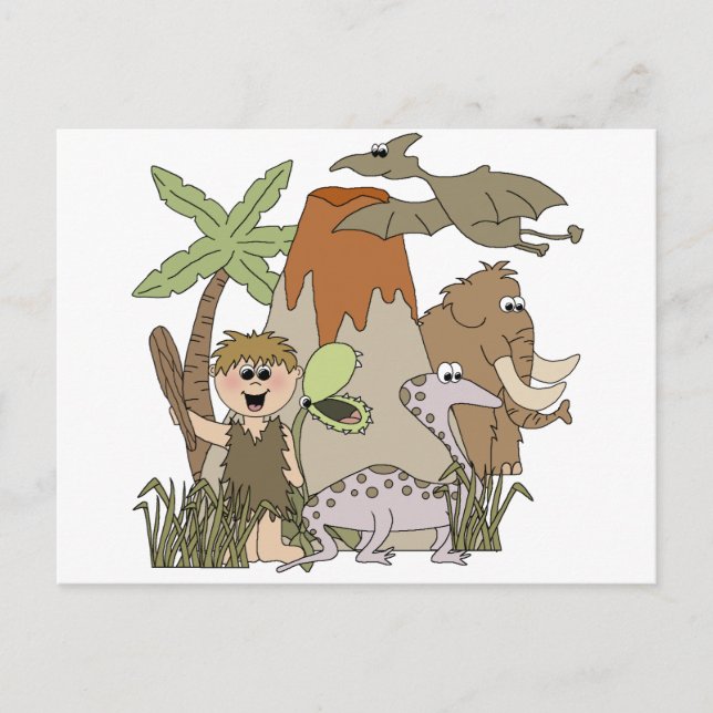 Carte Postale La vie préhistorique du garçon (Devant)