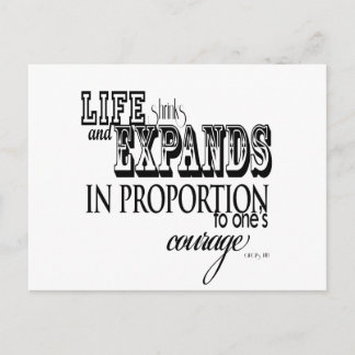 Carte Postale La vie rétrécit et s'étend ... Anais Nin