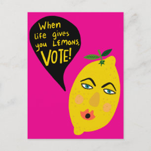 Carte Postale La vie vous donne des citrons Votez élections 2024