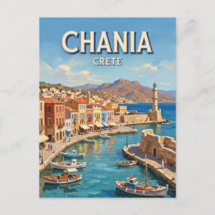 Carte Postale La vieille ville de Chania en Grèce