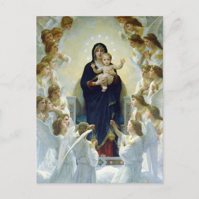 Carte Postale La Vierge aux anges, William Bouguereau (Devant)