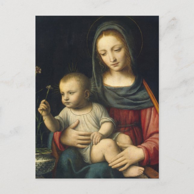 Carte Postale La Vierge de la Carnation, Bernardino Luini (Devant)