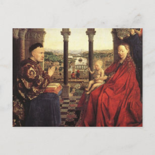 Carte Postale La Vierge du Chancelier Rolin par Jan van Eyck