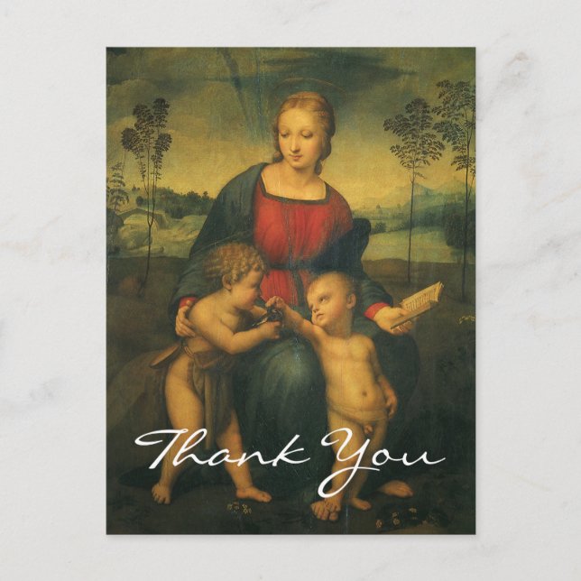 Carte Postale La Vierge du Goldfinch de Raphael (Devant)