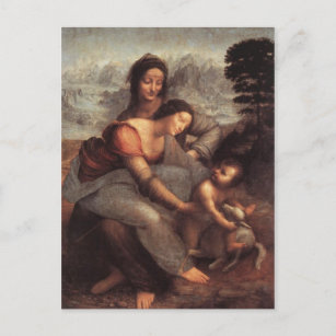 Carte Postale La Vierge et l'Enfant avec Sainte-Anne