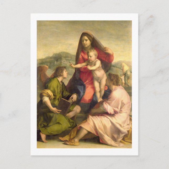 Carte Postale La Vierge et l'Enfant avec un Saint et un Ange, c. (Devant)