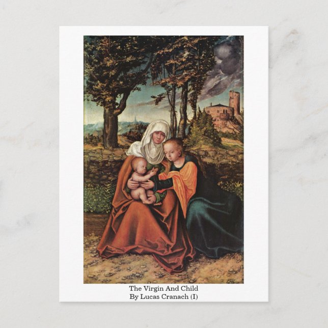 Carte Postale La Vierge et l'enfant par Lucas Cranach (I) (Devant)