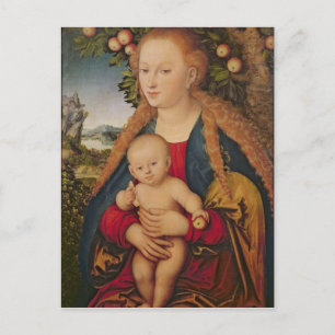 Carte Postale La Vierge et l'enfant sous un pommier