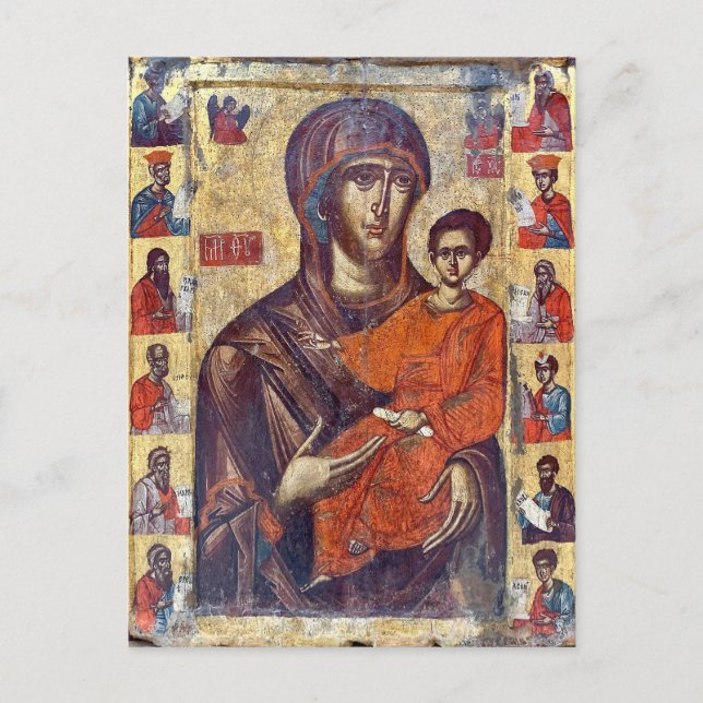 Carte Postale La Vierge Hodegetria flanquée par l'icône des prop (Devant)