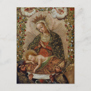 Carte Postale La Vierge Marie adorant l'Enfant Jésus