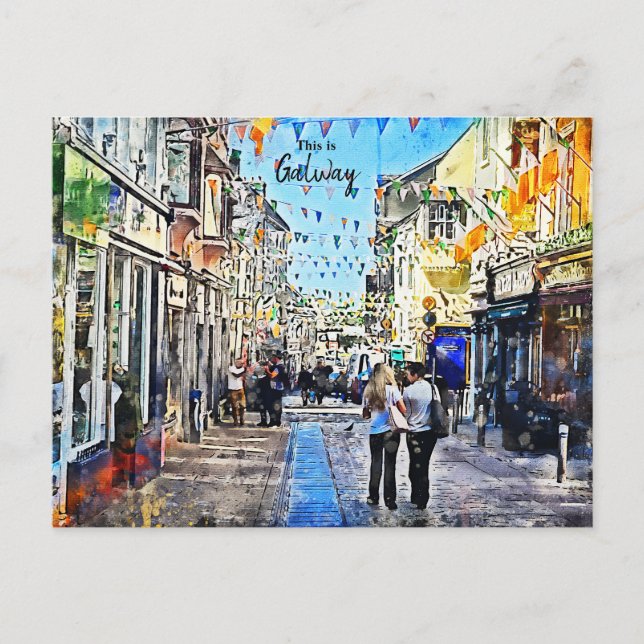 Carte Postale La ville animée de Galway-Irlande (Devant)