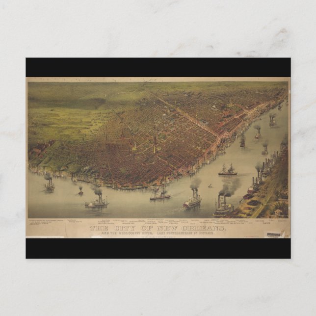 Carte Postale La ville de la Nouvelle-Orléans Louisiane de 1885 (Devant)