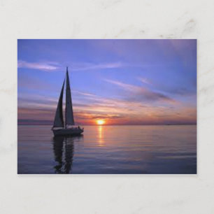 Carte Postale La voile au coucher du soleil