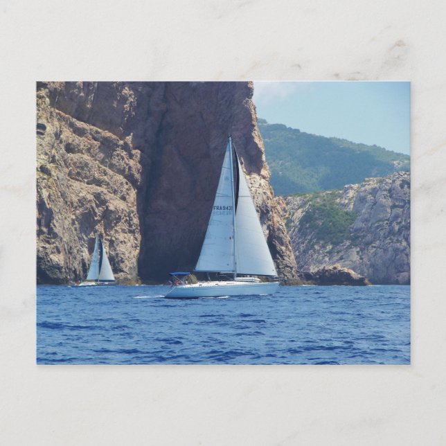 Carte Postale La Voile Le Long De La Côte Sardaigne (Devant)