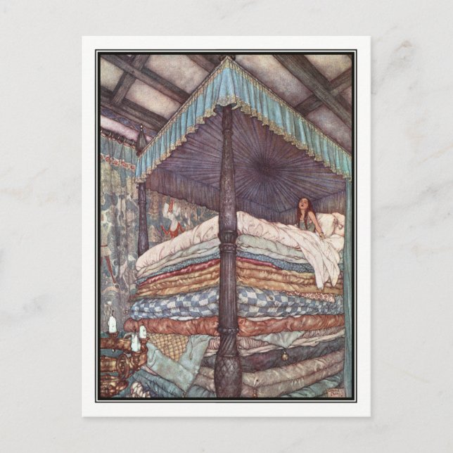 Carte Postale La vraie princesse par Edmund Dulac (Devant)