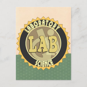CARTE POSTALE LAB BADGE LABORATOIRE SCIENCE