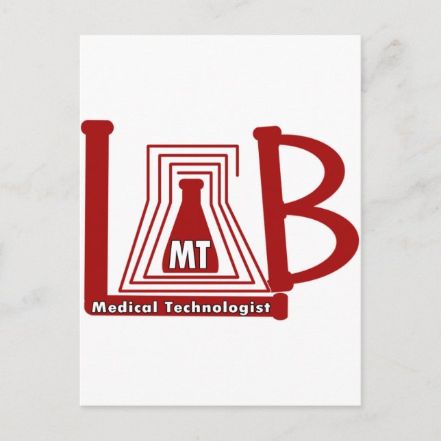 CARTE POSTALE LAB FLASK LOGO MT - TECHNOLOGUE MÉDICALE (Devant)