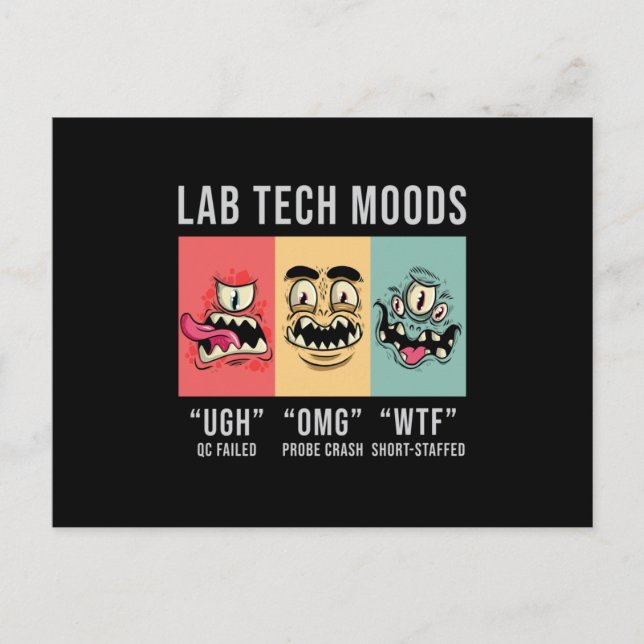 Carte Postale Lab Tech Moods Laboratoire Science Technicien Cade (Devant)