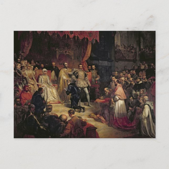 Carte Postale L'abdication de Charles V 1841 (Devant)