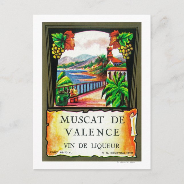 Carte Postale Label Vin Muscat De ValenceEurope (Devant)