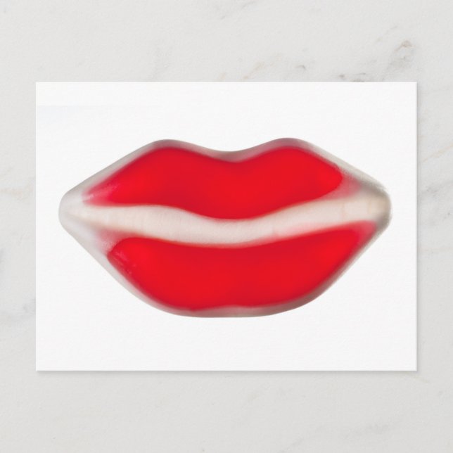 Carte Postale Labios rojos dulces de gelatina (Devant)