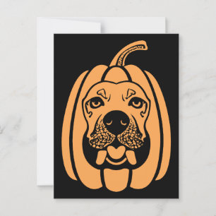 Carte Postale Labkin Chien Citrouille gravité tombe halloween sn