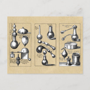 Carte Postale Laboratoire d'alchimie Mortier et pilon