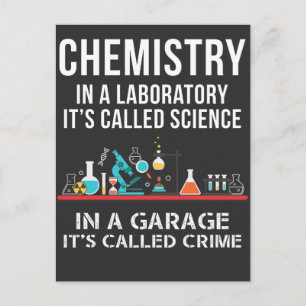 Carte Postale Laboratoire de chimie Science Garage Crime Chimist