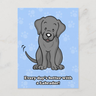 Carte postale Labrador de chien de caricature mign