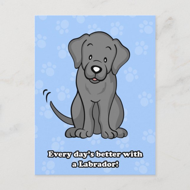 Carte postale Labrador de chien de caricature mign (Devant)