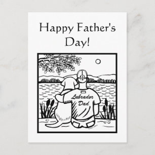 Carte Postale Labrador et papa