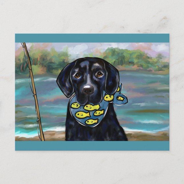 CARTE POSTALE LABRADOR NOIR (Devant)