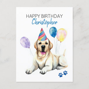 Carte Postale Labrador Personnalisé Joyeux Anniversaire