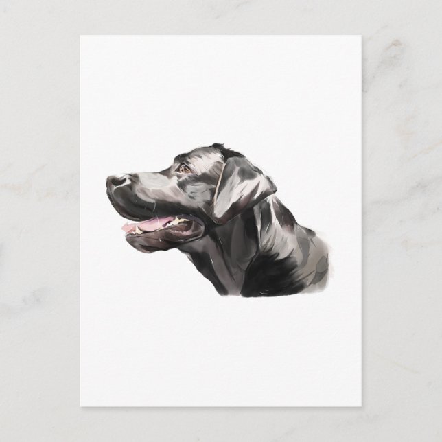Carte postale Labrador Retriever, Aquarelle Faite  (Devant)