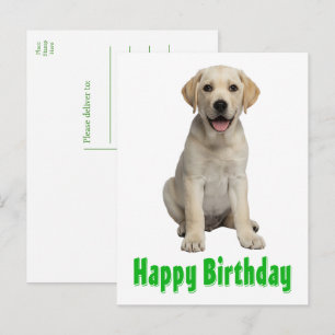 Carte Postale Labrador Retriever chiot labrador jaune Anniversai